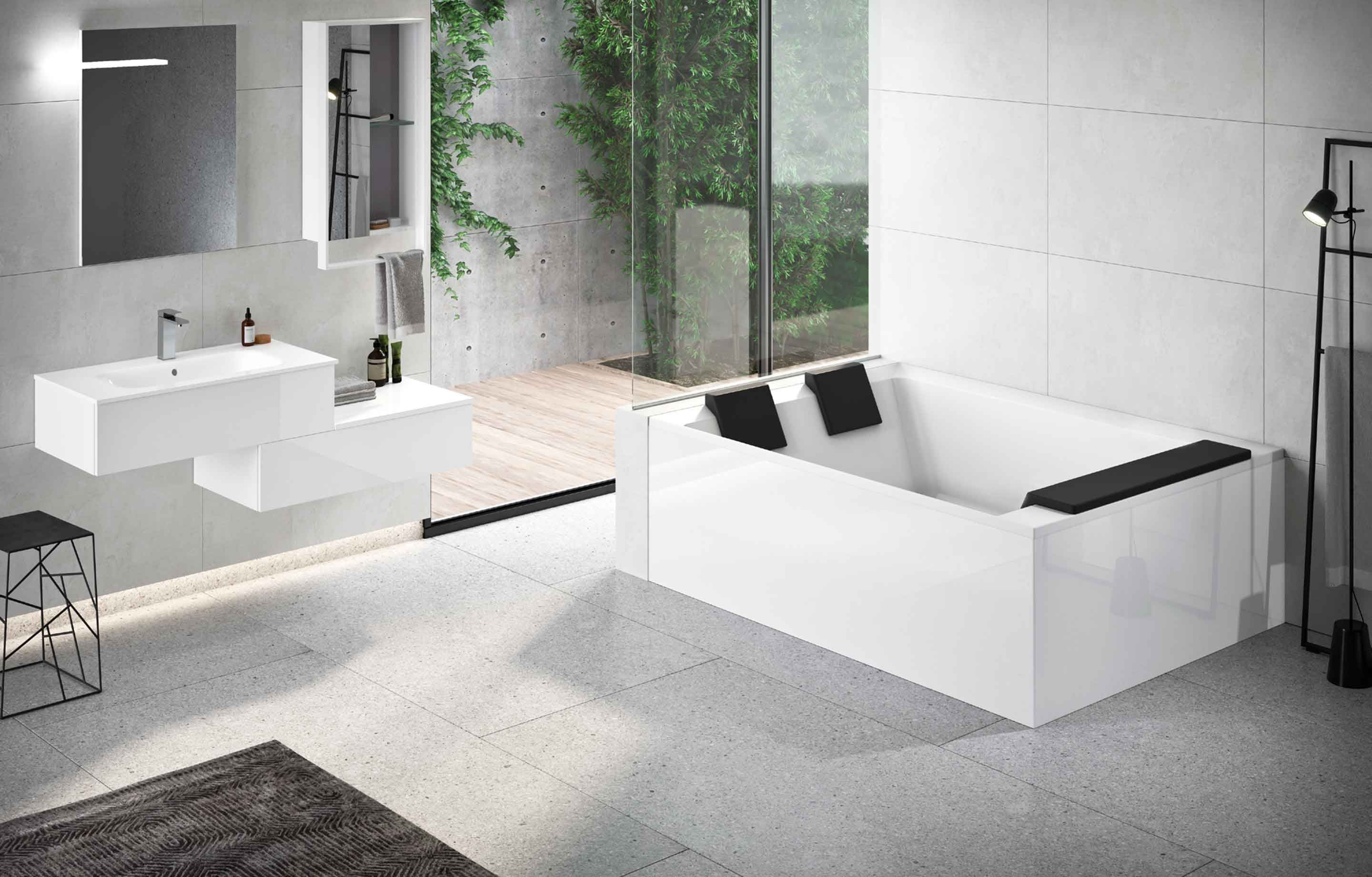 Banheiras de hidromassagem - Divina Dual - instalação em um ângulo