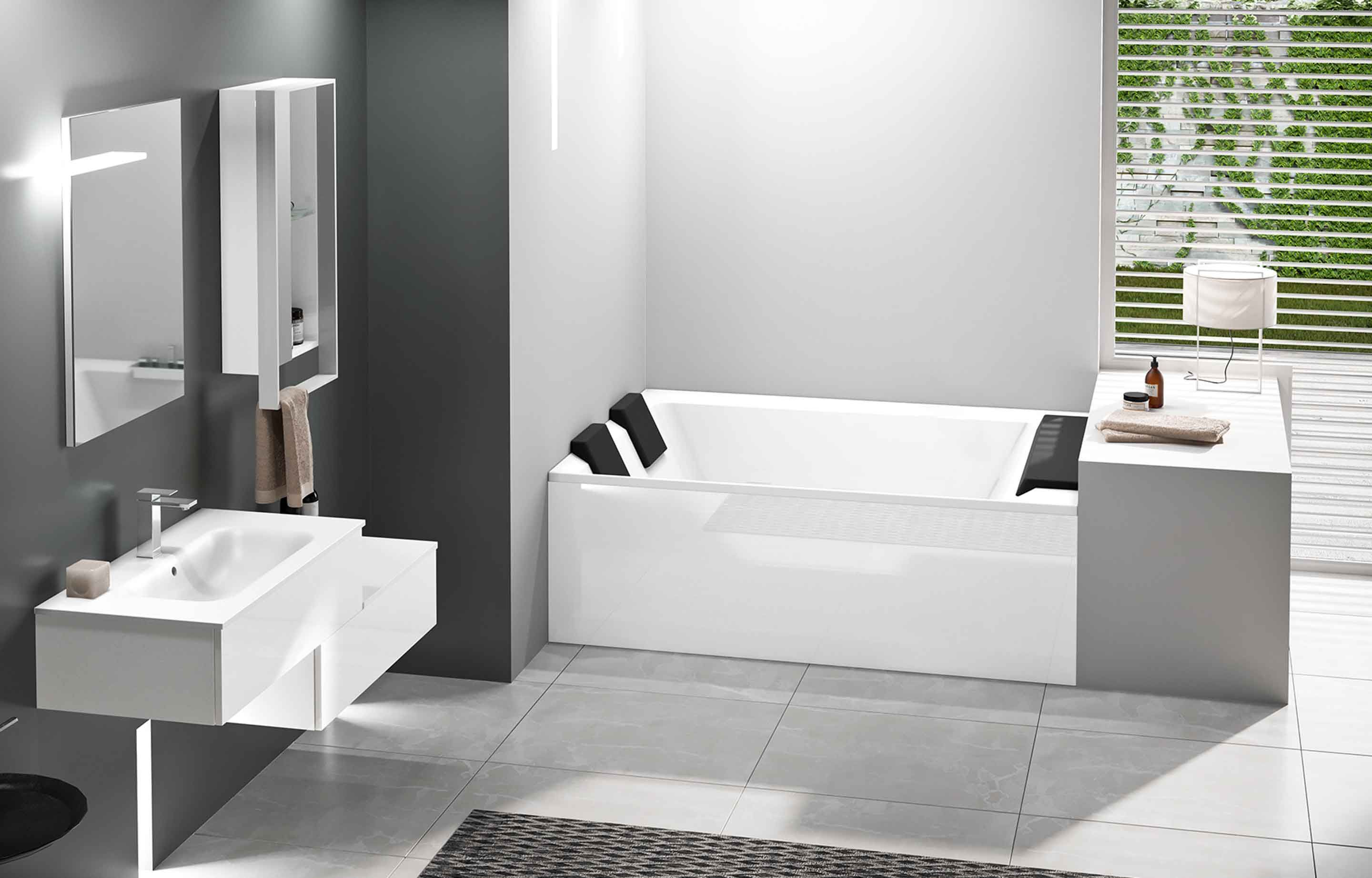 Banheiras de hidromassagem - Divina Dual - instalação entre paredes